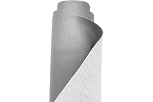 A-Express Tela de Grano de Cuero de Imitación Material Texturizado por Polipiel Vinilo Cojines Bolso - Gris Medio Metro 50cm x 140cm