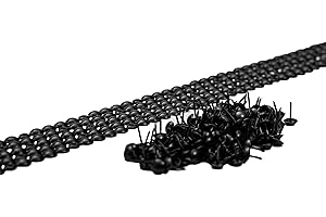 ARTAPISSERIE.FR 5 bandes de clous tapissier + 100 clous - Lentille Fer - Noir - Ø9,5mm - Clous tapissier en bande