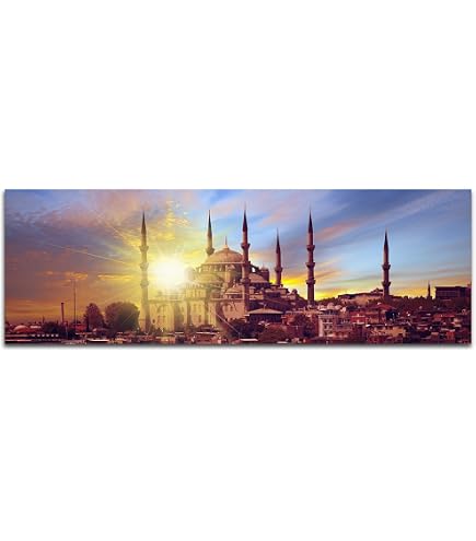 Panorama-Leinwandbild „Istanbul Bosporus“ – 120x40 Cm, Fertig Gerahmt, Echte Fotoleinwand In Top-Qualität