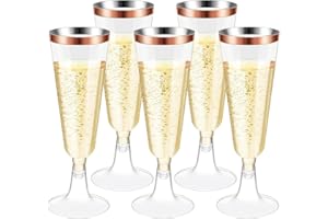 Sitayakuma Flute Champagne Plastique Reutilisable, 25 Pièces Coupe de Champagne, 150ml Gobelet a Biere Vin Cocktail pour Fêtes De Douche D'anniversaire Mariage Jardin