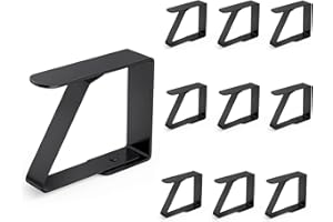 ERBO 10 Stück Tischdeckenklammern Set, Edelstahl Tischtuchklammern Tischdeckenhalter, Tischklammern für Dicke Tische, Gartentisch, Restaurant, Familie Esstisch - Schwarz, 5 x 4 cm