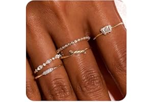 ZHESHY Ring Gold Set Frauen 14 Karat Vergoldete Goldene Ringe Goldring Stapelringe Zirkonia Fingerring Knöchelringe Daumenringe Wasserfest Statement Ring Gold Schmuck Für Damen Mädchen Größe 52-62