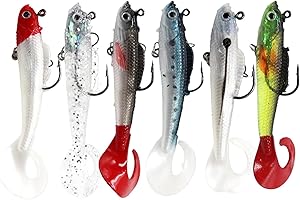 ZPLASK ZNDFTW 6 Pcs Pike Lures - Perch & Sea Bass Fishing Lures, Silicone Swimbait Artificial Bait