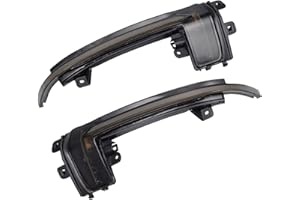 WEPARTICULAR Dynamiczny kierunkowskaz Lusterko wsteczne Przydymiona soczewka W??cz wska?nik kierunkowskazu LED Turn Singal Migacz Kompatybilny z Audi A3 8P A4 A5 B8 Q3 A6 S6 SQ3 A8 D3 8K