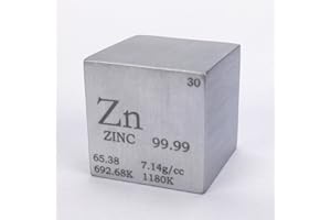 Chinaium 25,4 mm reiner Zink Metall Würfel 117 g 99,99% graviertes Periodensystem