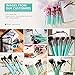 DUcare Mint Green Makeup Brush Gift Set with Roll Cases for Girls (11 Pieces)