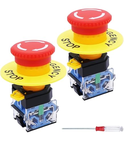 AR22V2R-02R | AR22V2R-02R | FUJI PUSHBUTTON E-STOP PUSH-LOCK, TURN-RESET (40MM DIA) 2NC RED