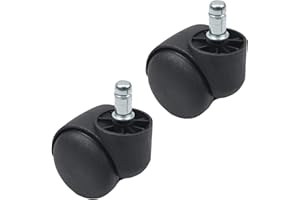 MroMax Fauteuil de bureau pivotant à 360 degrés avec deux roues en nylon 5,1 cm de diamètre, MRO190803W-0028, noir, 4pcs