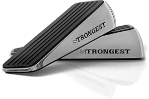 Strongest Home Stoper ścienny i drzwiowy, wytrzymały klin ogranicznika do drzwi wykonany z najwyższej jakości cynku i gumy, pasuje do każdych drzwi, każdej podłogi, zestaw 2 dodatkowych