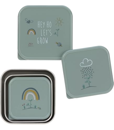 Lässig Lunchbox Acciaio Inox Per Bambini - Scatola Pranzo Sostenibile Con Borraccia, Little Gang Smile - Foto 4