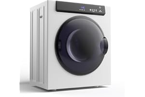 TANGZON 4KG Vented Tumble Dryer, 1400W Freestanding Front Load Compact Tumble Dryer with 3 Heat Settings, Digital Display, Stainless Steel Tub, Timer & Over Heat Protection, Portable Clothes Dryer