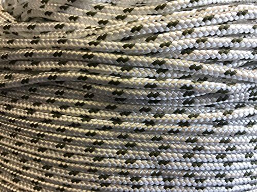 Braided Floating Polypropylene Marine Boat Line Yacht Rope Dock Line (Dark Green Fleck on White, 4mm/50meters)