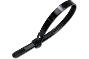 ON1SHELF Zwalniane opaski kablowe wielokrotnego użytku, 10 sztuk, czarne (7,2 mm x 300 mm, czarne)