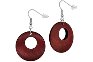 SOULCATS Soul-Cats 1 paire boucles d'oreilles rondes en bois rouges pour femmes