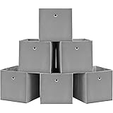 KingSaid 6 Stück Faltbox Faltbare Aufbewahrungsbox 32x32x32cm Stoffbox Faltkiste Schubladen Boxen mit Fingerloch Würfel Spiel