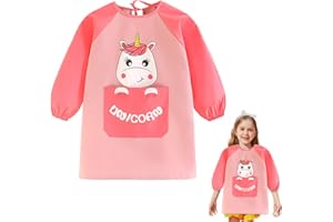 Suaflny Tablier Peinture Enfant, Blouse Peinture Enfants, Tablier Dinosaures Enfant, Imperméable Tablier de Peinture Enfant, Tablier Manches Longues Enfant, Tablier Peinture Enfant 3-8 ans
