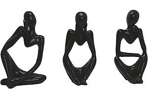 SIMDIM Pensatore Statua Figurine, Ornamenti Statua, Moderni Soprammobili Scultura Statua Ornamenti, Accessori Casa Arredamento, Resinoso Pensiero Statuette Design Casa, Decorazioni Casa Moderna (nero)