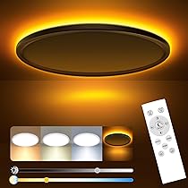 PAZEAU 24W Plafoniera LED Soffitto Dimmerabile Con Telecomando,7 Variazioni Di Colore RGB