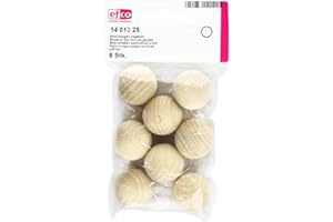 Efco – Bolas de Madera sin Tratar sin un Agujero Ø 25 mm, 8 Unidades, Color marrón