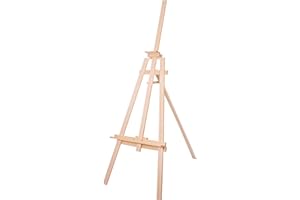 SPRINGOS Chevalet en bois de hêtre, chevalet sur pied, hauteur max. 175 cm, hauteur réglable nature, présentation des menus, robuste