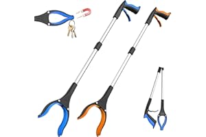 DPZO 2 Pack Adult Litter Picker, 83cm Litter Picker-Extended Portable Litter Picker for The Elderly, Handyman Litter Picker, Litter Picker with Folding 90° Swivel Head, Grabbers for Aisabled
