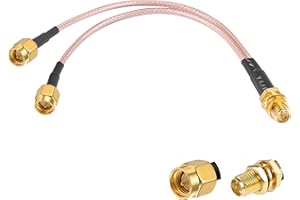 Vecys RP-SMA Femmina a SMA Doppio Connettore Maschio Cavo Coassiale Splitter a 3 vie V-Type RG316 6"/15CM per 2G 3G 4G LTE Antenna Router Gateway Modem MiFi Mobile Hotspot