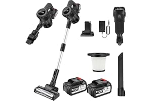 VICKYHOME Aspirateur Balai sans Fil sans Sac Multifonctions 4 en 1, Aspirateur Balai Laveur sans Fil Aspirateur Balai sans Fil Hoover, Batterie Rechargeable De 3000mAh, 2 Mode D'aspiration De Puissance