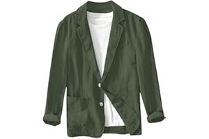 NaLatia Giacca in lino, da uomo, estiva, leggera, blazer, per il tempo libero, con due bottoni, leggera, sportiva, per il tempo libero, giacca da uomo,Blazer da uomo