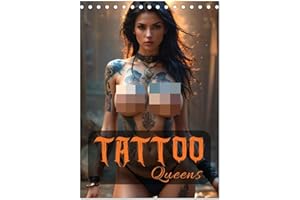 Tattoo Queens (Tischkalender 2025 DIN A5 hoch), CALVENDO Monatskalender: Kunst & Haut: 12 Monate Tattoo-Glanz