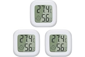 PAIRIER Mini Igrometro Termometro Digitale LCD grande da,3 Pezzi Termometro Ambiente Interno per Casa, Camera da Letto, Baby Room, Ufficio, Serra, Cantina