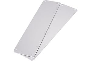 WHITE HINGE Set of 2 12" Satin Aaluminium Door Finger Push Plates