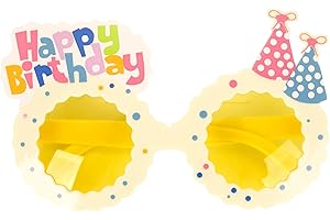 Falafoty Birthday Party Glasses Cake Shaped, Kids Novelty Sunglasses, Birthday Cake Shaped Funny Eyeglasses, Beach Party Decorations, Toy Sunglasses for Childen Adults Photo Prop Supplies