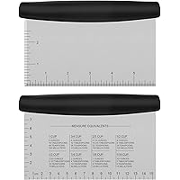 Metal Griddle Scraper Chopper Pastry Dough Cutter Stainless Steel Dough Bench Scraper Cutter with Measuring Marks Multi-Purpo