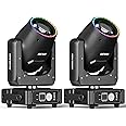 2Packs 7R 230W Beam Moving Head Light RGBW Stage Lights 14Gobos 14 Colors Prisms/Wash/Beam/Frost/Rainbow Effect Spotlights 48-Facet Prism 2.3° Beam Angle 18CH DMX512 Lighting