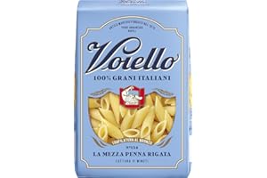 Voiello Pasta Mezze Penne Rigate n.154, 500g, Grani 100% Italiani, Trafilatura Al Bronzo