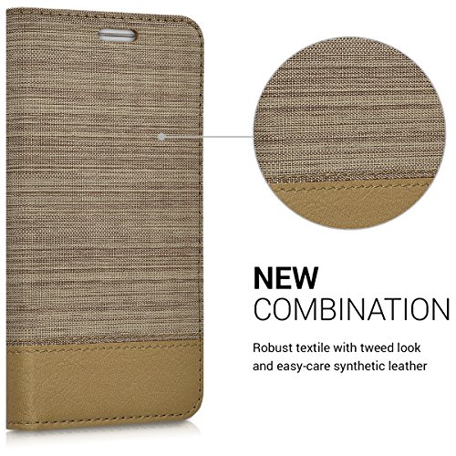 kwmobile Funda para Samsung Galaxy S3   S3 Neo - Carcasa de  Tela  y  Cuero sint  tico  - Case con  Soporte  en  Arena marr  n 