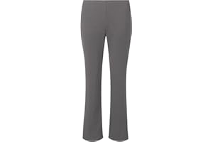 MyShoeStore Ladies Stretch Bootleg Trousers Ribbed Womens Bootcut Elasticated Waist Pants Work Wear Pull On Bottoms Plus Big Sizes 8-26 Colour Balck, Grey, Navy Blue