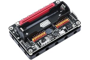 coolwell RobotBit karta rozszerzeń Micro:bit z PCA9685, napędy silnika i serwo, diody RGB LED, rozpoznawanie dźwięku i zarządzanie baterią 18650 do projektów robotyki