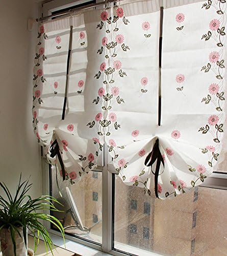 Window screen daisy balloon curtain Shade lifting curtain Lifting roman curtains Living room curtain-B 63x235cm(25x93inch)