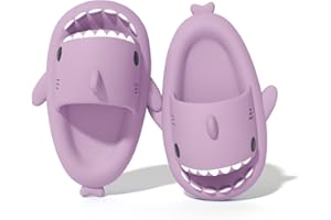 Puimentiua Pantoufles de requin mignonnes pantoufles de requin drôles pantoufles de requin pantoufles de bain pour hommes pour femmes été plage toboggans à bout ouvert intérieur extérieur