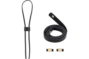 WADORN Umhängetaschen-Gurt-Set Aus Leder Mit Kordelzug, 98-132 CM Abnehmbarer Lederbeutelriemen 31 Zoll Leder Slide String Keeper Kordelzugbündel Taschenzubehör, Schwarz