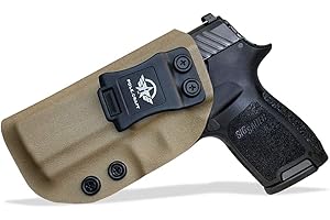 POLE.CRAFT Sig P320 Kabura IWB Kydex Kabura Dopasowane: Sig Sauer P320 Full Size / P320 Carry / P320 Compact Medium Pistolet - Wewnątrz pasa Ukryte Carry - Adj. Trzymaj pochylony - przycisk-Mag Okładka, brak zużycia, brak drgań