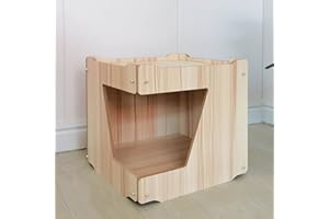 TITA-DONG Cuccia per Gatti in Legno, Divertimento Innovativo Ampio Spazio Facile da Montare Lettino per Gatti, Tiragraffi per Gatti Impilabile Tiragraffi per Gatti in Cartone per(Porta dalla forma speciale)