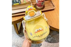 Umikk Bär Kawaii Trinkflasche, Süße bär Wasserflaschen, 1310 ml Bärenflasche mit Kawaii Sticker und Schultergurt, Large Capacity Kawaii Tier Water Bottle, BPA-freie, Tragbare Kinder Wasserflasche