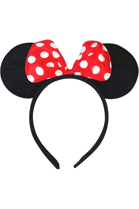 Capaneus Costume Orecchie Mouse Ragazza,Gonna a Pois Bambina con Cerchietto Tutu per Bambini Halloween Carnevale Festa di Compleanno Cosplay-2 pezzi( Rosso/Rosa