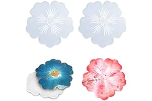 duoyif Moulle Silicone Resine Epoxy Plateau, Moule En Résine Époxy Fleurs Irrégulières, Moule Époxy De Fleur Créative, Moules De Coulée Bricolage Créative Pour Créer Sous-Verres En Agate d'Art 2Pcs