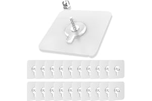 DGSLWH 20 sztuk samoprzylepnych haczyków na obrazy, samoprzylepne śruby ścienne, przezroczyste gwoździe samoprzylepne, samoprzylepne haczyki ścienne, haczyki na obrazy bez wiercenia, nadające się do