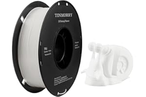 Filamento TPU 1.75mm, TINMORRY 95A Filamento de Impresión 3D TPU Suave y Flexible, 1 kg (2,2 lbs)/Spool, Blanco