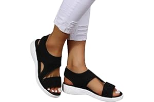 GENERIC Sandalen Breite Füße Damen Leichte Orthopedische Sandals Schuhe Sommerschuhe Bequeme Flach Elegant Sandaletten Sandalen Sommer Barfuss Sandalette Damensandalen Schwarze Treckingsandalen