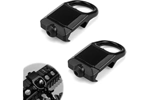 Sgancio Rapido Anelli per Chinghia, JANDH 2 Pezzi Sling Supporto Girevole, Adattatore di Montaggio a Imbracatura Lega di Zinco, Adatto per Fibbia Adattatore da 21 mm per Corda da Pistola (Nero)